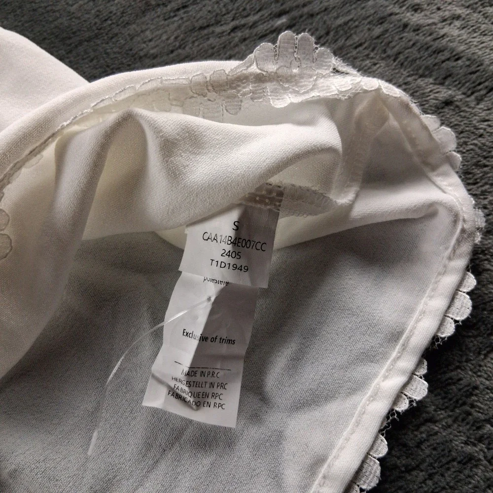Shein Sleep Shorts Womens Small White Lace Trim Elastic Waist Pajama Bottoms